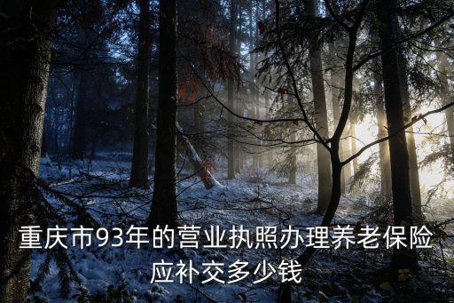 重慶市93年的營業執照辦理養老保險應補交多少錢