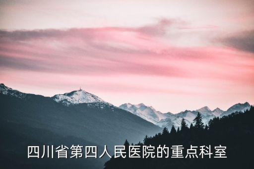 四川省第四人民醫(yī)院的重點科室