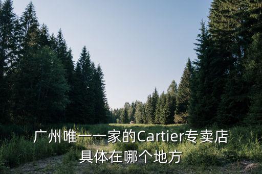廣州唯一一家的Cartier專賣店具體在哪個地方
