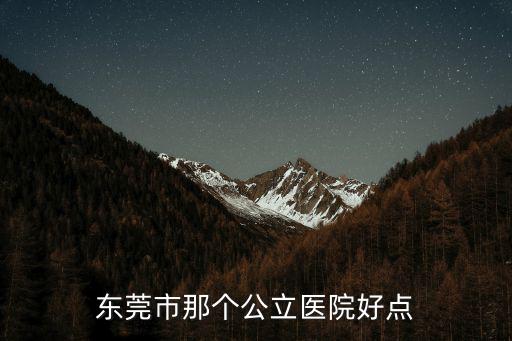 東莞市那個公立醫院好點