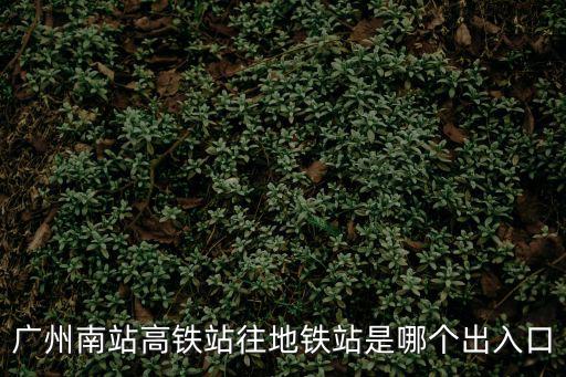 廣州南站高鐵站往地鐵站是哪個出入口