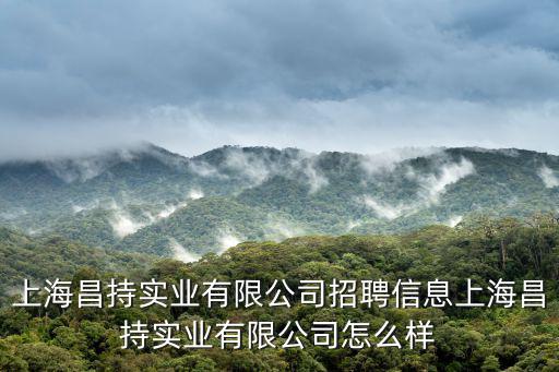 上海昌持實業(yè)有限公司招聘信息上海昌持實業(yè)有限公司怎么樣
