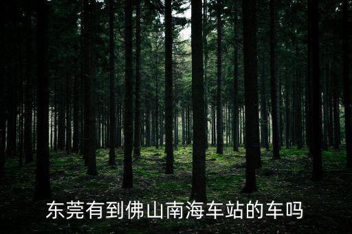 東莞有到佛山南海車站的車嗎