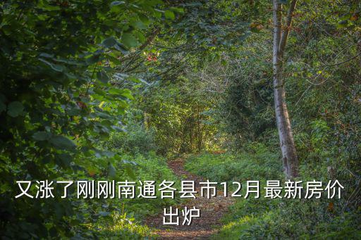 又漲了剛剛南通各縣市12月最新房價出爐