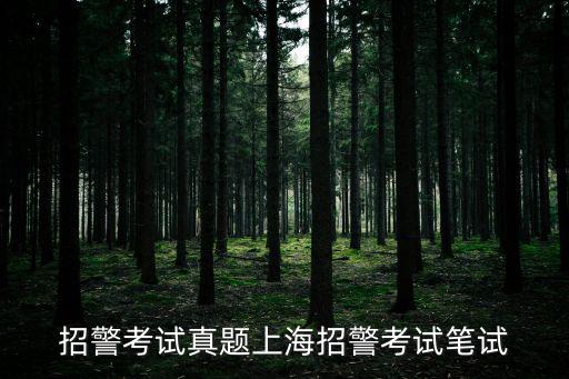 招警考試真題上海招警考試筆試