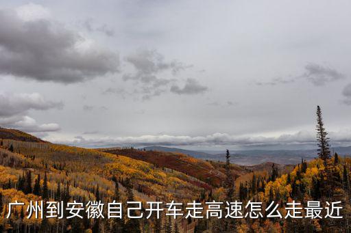 廣州到安徽自己開車走高速怎么走最近