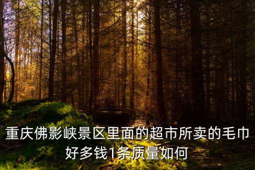 重慶市丹絨，重慶佛影峽景區里面的超市所賣的毛巾好多錢1條質量如何