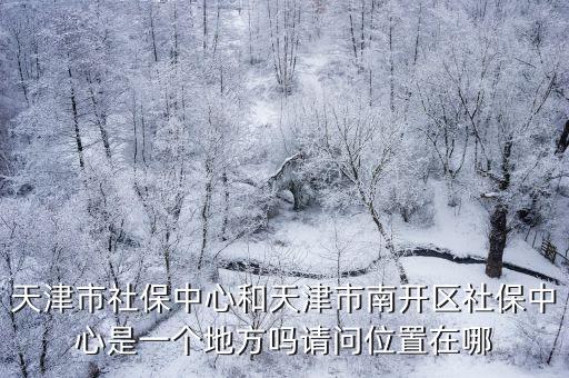 天津市社保中心和天津市南開區社保中心是一個地方嗎請問位置在哪