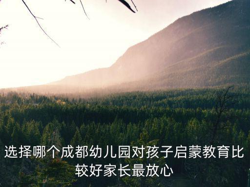 選擇哪個成都幼兒園對孩子啟蒙教育比較好家長最放心
