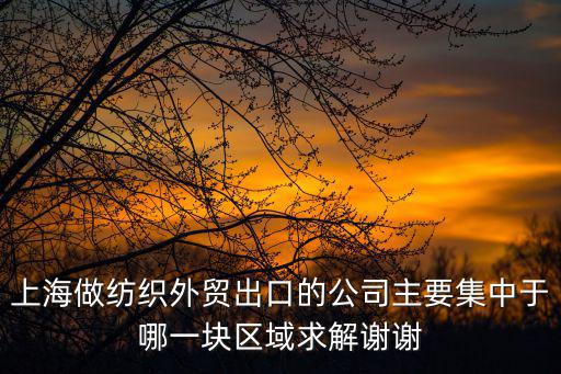 上海做紡織外貿出口的公司主要集中于哪一塊區域求解謝謝