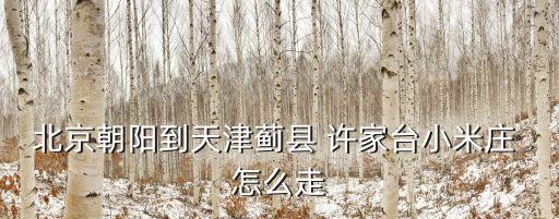 北京朝陽到天津薊縣 許家臺小米莊 怎么走