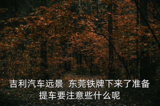 吉利汽車遠景  東莞鐵牌下來了準備提車要注意些什么呢