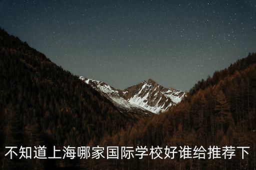 不知道上海哪家國際學(xué)校好誰給推薦下