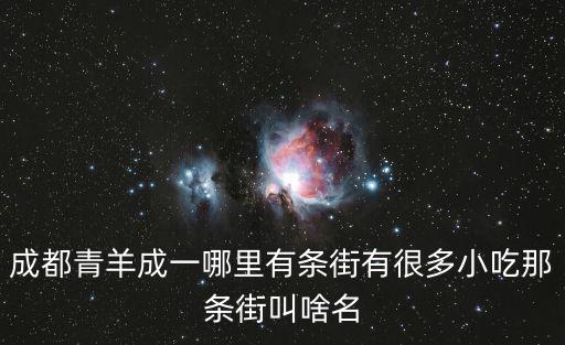 成都青羊成一哪里有條街有很多小吃那條街叫啥名