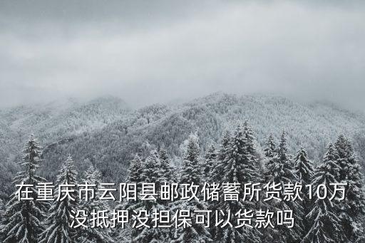 在重慶市云陽縣郵政儲蓄所貨款10萬沒抵押沒擔保可以貨款嗎