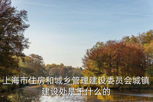 上海市住房和城鄉(xiāng)管理建設(shè)委員會(huì)城鎮(zhèn)建設(shè)處是干什么的