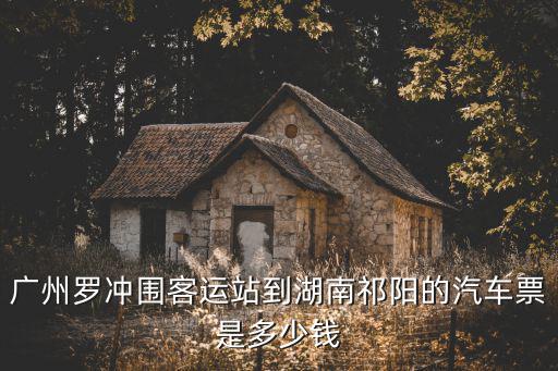 廣州羅沖圍客運(yùn)站到湖南祁陽(yáng)的汽車(chē)票是多少錢(qián)