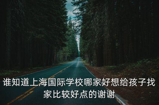上海好一點的國際學(xué)校，打算讓孩子出國上海哪家國際學(xué)校比較好大家推薦下