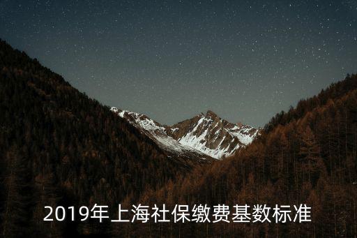 2019年上海社保繳費基數(shù)標準