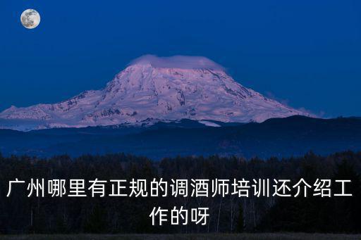 廣州哪里有正規的調酒師培訓還介紹工作的呀