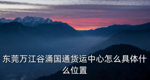 東莞萬江谷涌國通貨運中心怎么具體什么位置