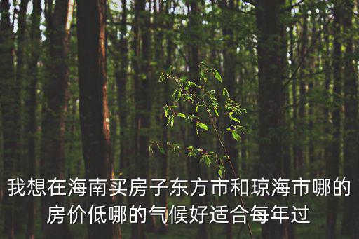 海南房價哪個縣最低，2017海南房價什么地方最便宜