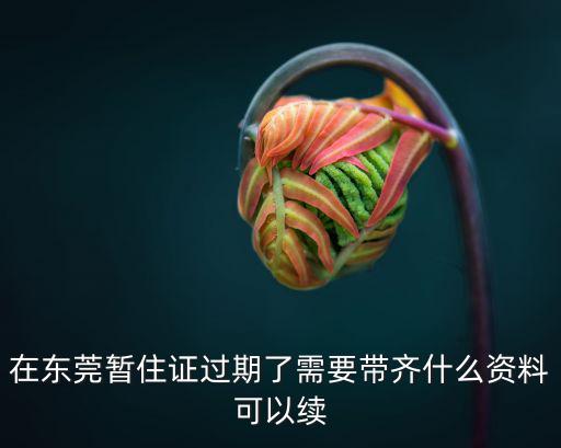 在東莞暫住證過期了需要帶齊什么資料可以續