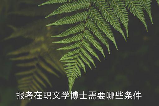 報考在職文學博士需要哪些條件