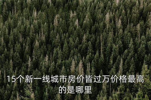 15個新一線城市房價皆過萬價格最高的是哪里