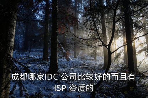 成都哪家IDC 公司比較好的而且有ISP 資質(zhì)的