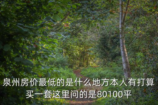 泉州房價最低的是什么地方本人有打算買一套這里問的是80100平
