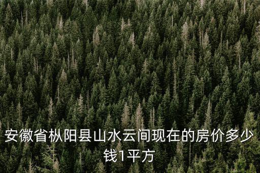 安徽省樅陽縣山水云間現在的房價多少錢1平方