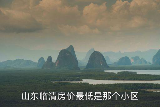 山東臨清房價最低是那個小區