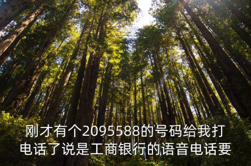 剛才有個2095588的號碼給我打電話了說是工商銀行的語音電話要