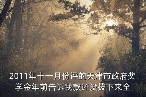2011年十一月份評的天津市政府獎學金年前告訴我款還沒撥下來全