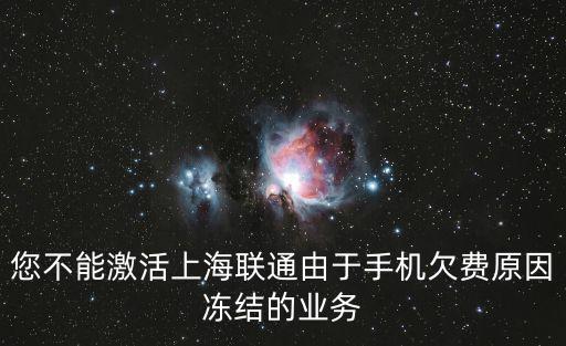 您不能激活上海聯(lián)通由于手機(jī)欠費(fèi)原因凍結(jié)的業(yè)務(wù)