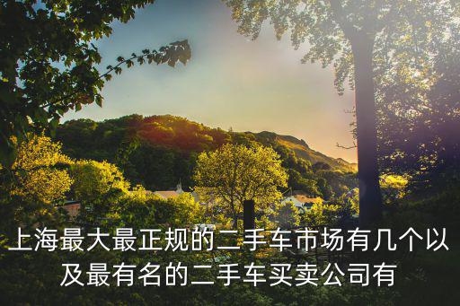 上海最大最正規的二手車市場有幾個以及最有名的二手車買賣公司有