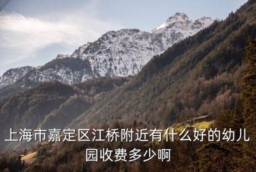 上海市嘉定區(qū)江橋附近有什么好的幼兒園收費(fèi)多少啊