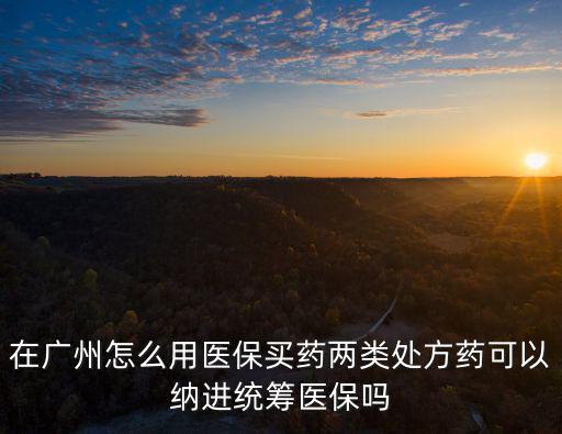 如何在廣州買(mǎi)藥，在廣州怎么用醫(yī)保買(mǎi)藥兩類(lèi)處方藥可以納進(jìn)統(tǒng)籌醫(yī)保嗎