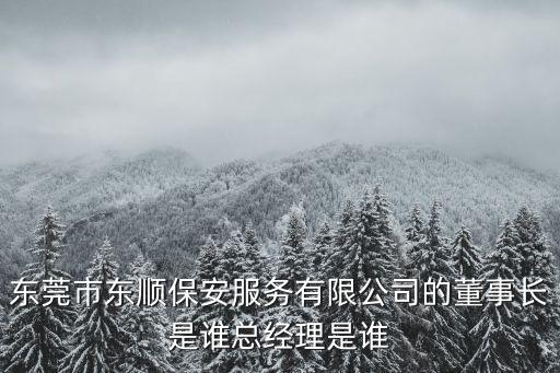 東莞市東順保安服務有限公司的董事長是誰總經理是誰