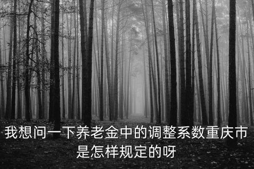 我想問一下養老金中的調整系數重慶市是怎樣規定的呀
