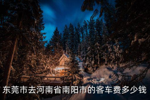 東莞市去河南省南陽市的客車費多少錢