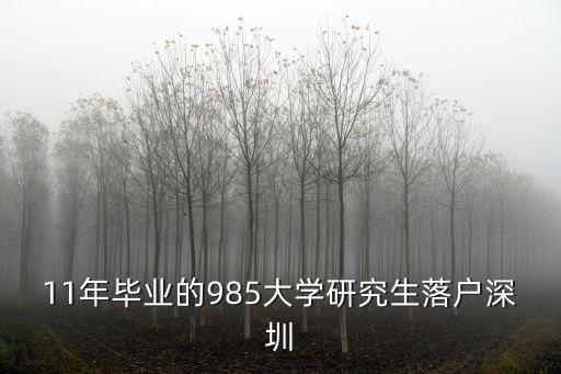 碩士學位落戶 深圳，11年畢業的985大學研究生落戶深圳