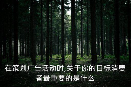 在策劃廣告活動時,關于你的目標消費者最重要的是什么