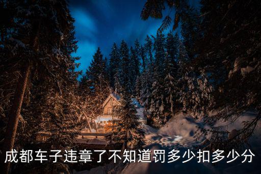 成都車子違章了不知道罰多少扣多少分