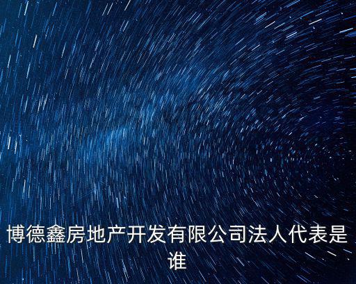 博德鑫房地產開發有限公司法人代表是誰