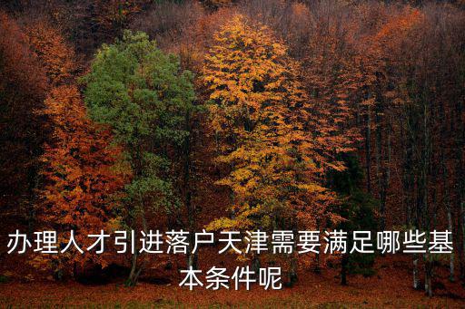 辦理人才引進落戶天津需要滿足哪些基本條件呢