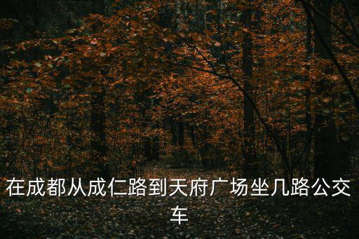在成都從成仁路到天府廣場坐幾路公交車