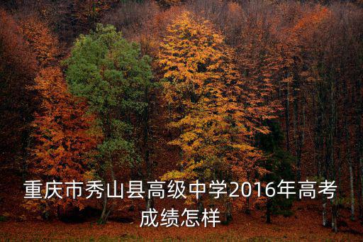 重慶市秀山縣高級中學2016年高考成績怎樣