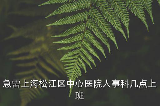 急需上海松江區(qū)中心醫(yī)院人事科幾點(diǎn)上班